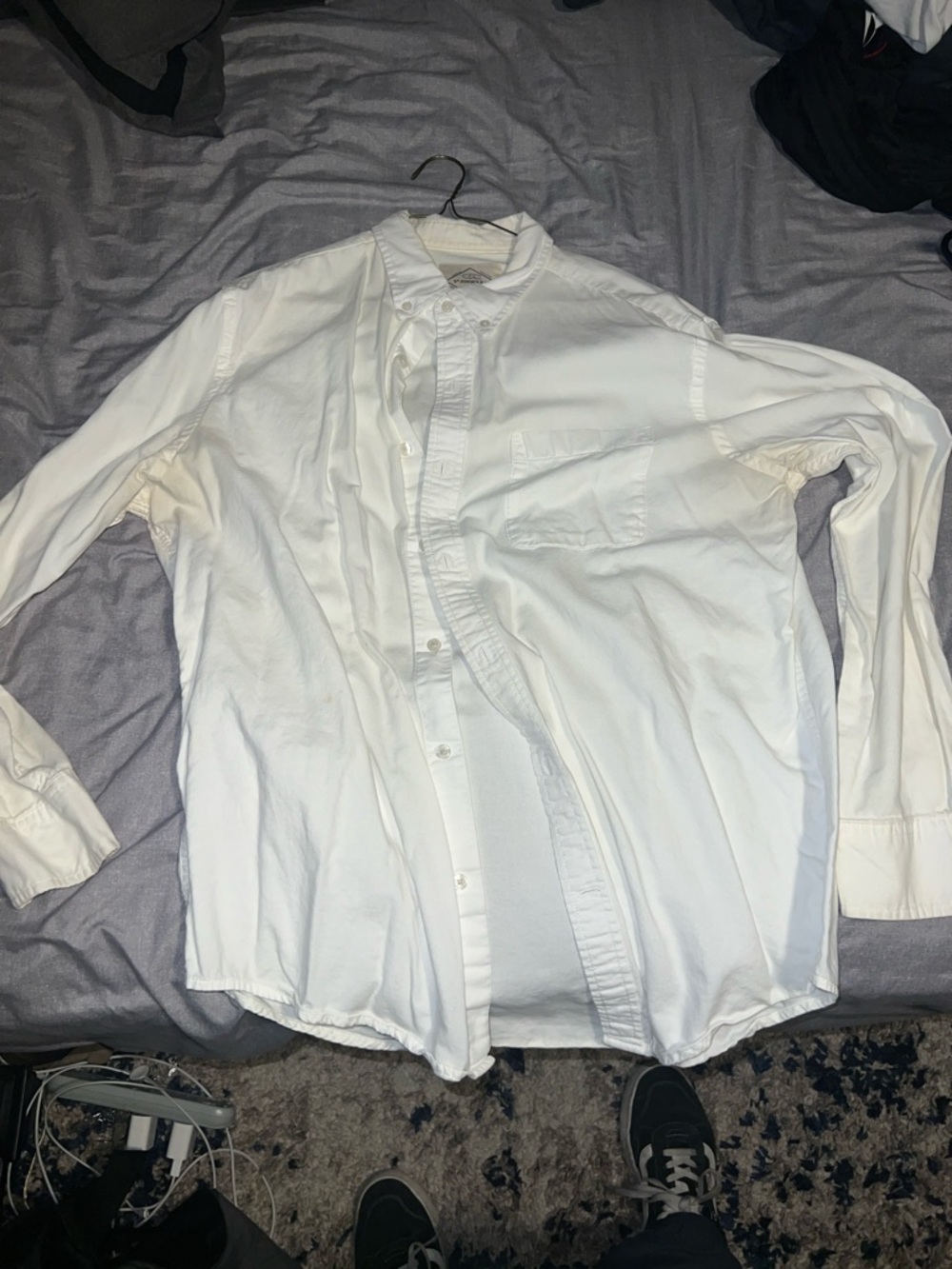 St. John's Bay White Men's Long-Sleeve Button-Down Shirt